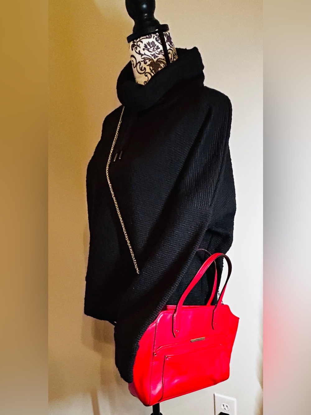 Coach Red Leather Taylor Bette Satchel Bag Dbl leather straps & Crossbody Chain